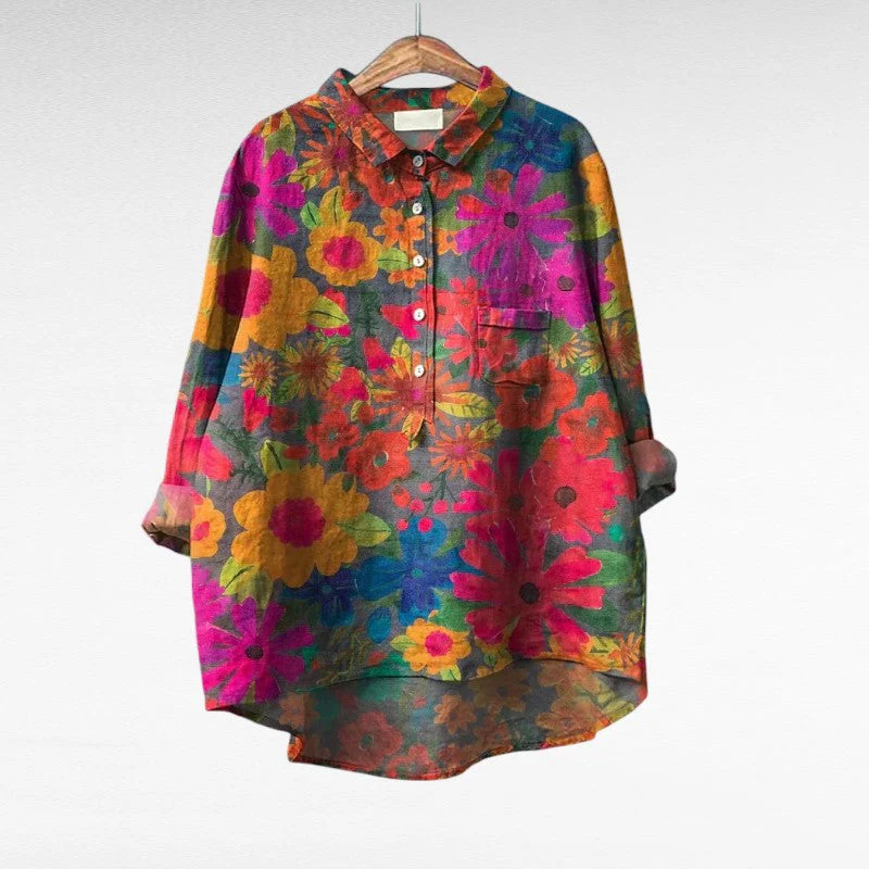 Amandine - Lebendige Blumenbluse