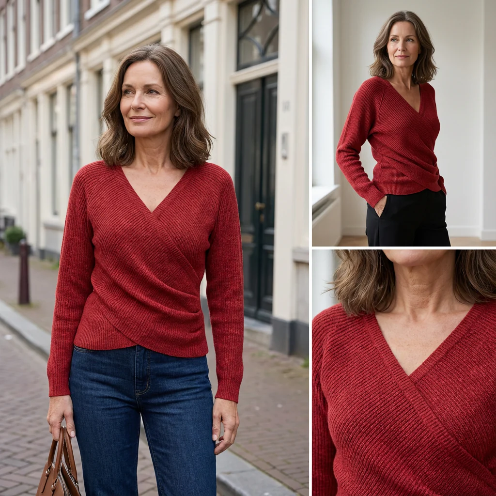Anette™ -  Luxuriöses Oberteil mit V-Ausschnitt - Image 3