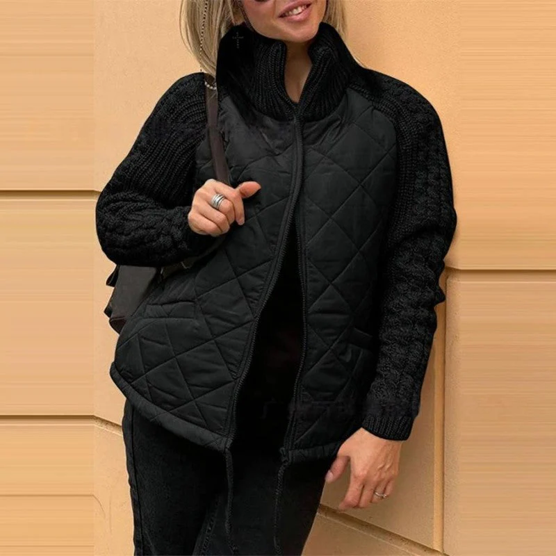 Auvia™ – Damenjacke Aus Gestricktem Patchwork Leichte und Stilvolle Daunenjacke - Image 5