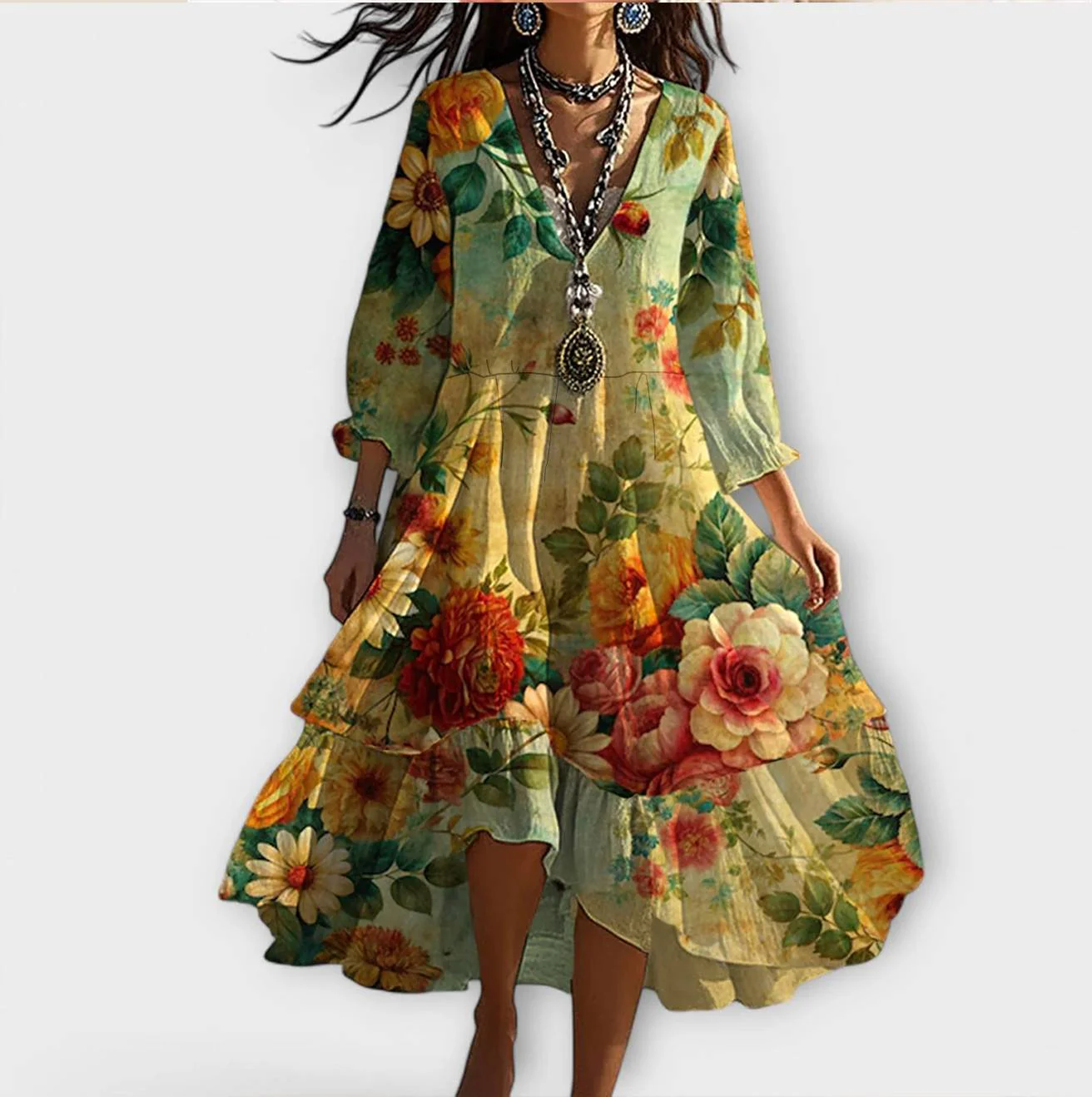 Beatrice™ - Vintage Kleid mit Blumenmuster