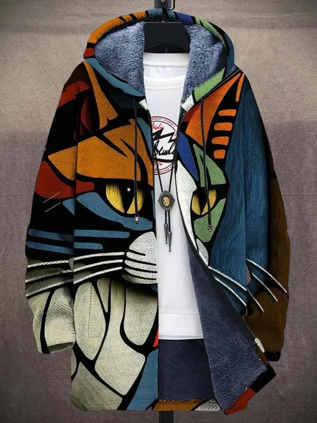 Bronte™ - Luxuriöse Kunstinspirierte Kapuzenjacke mit Reißverschluss - Image 5