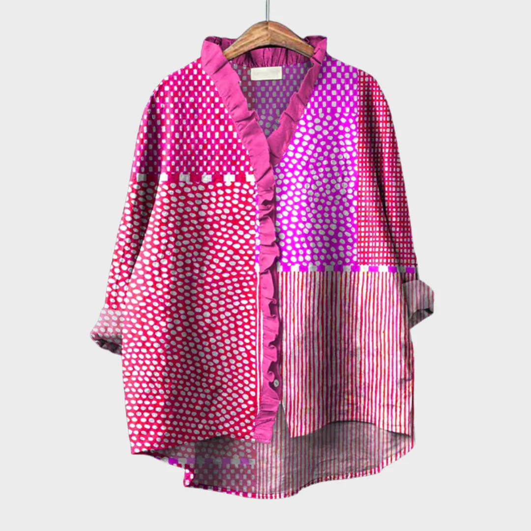 Cassandra - Grafische Bluse in Lebhaften Farben