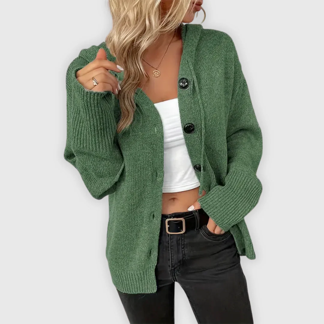 Chivana™ - Stylischer & Schicker Langarm-Hoodie mit Knopfleiste - Image 4