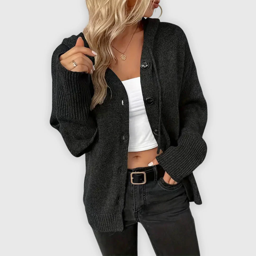 Chivana™ - Stylischer & Schicker Langarm-Hoodie mit Knopfleiste - Image 9