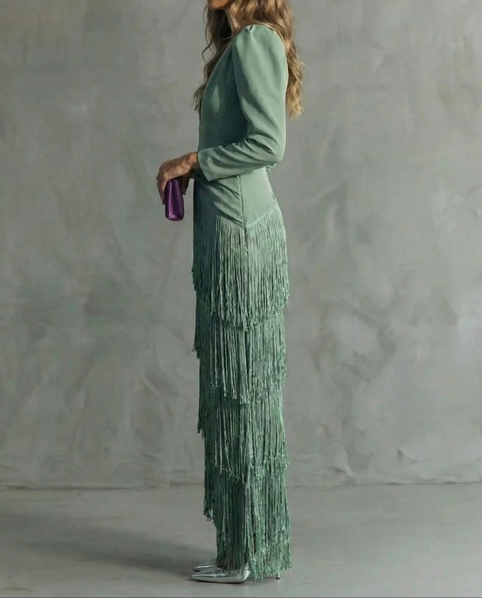 Ciara™ – Elegantes Kleid mit Fransenärmeln - Image 3