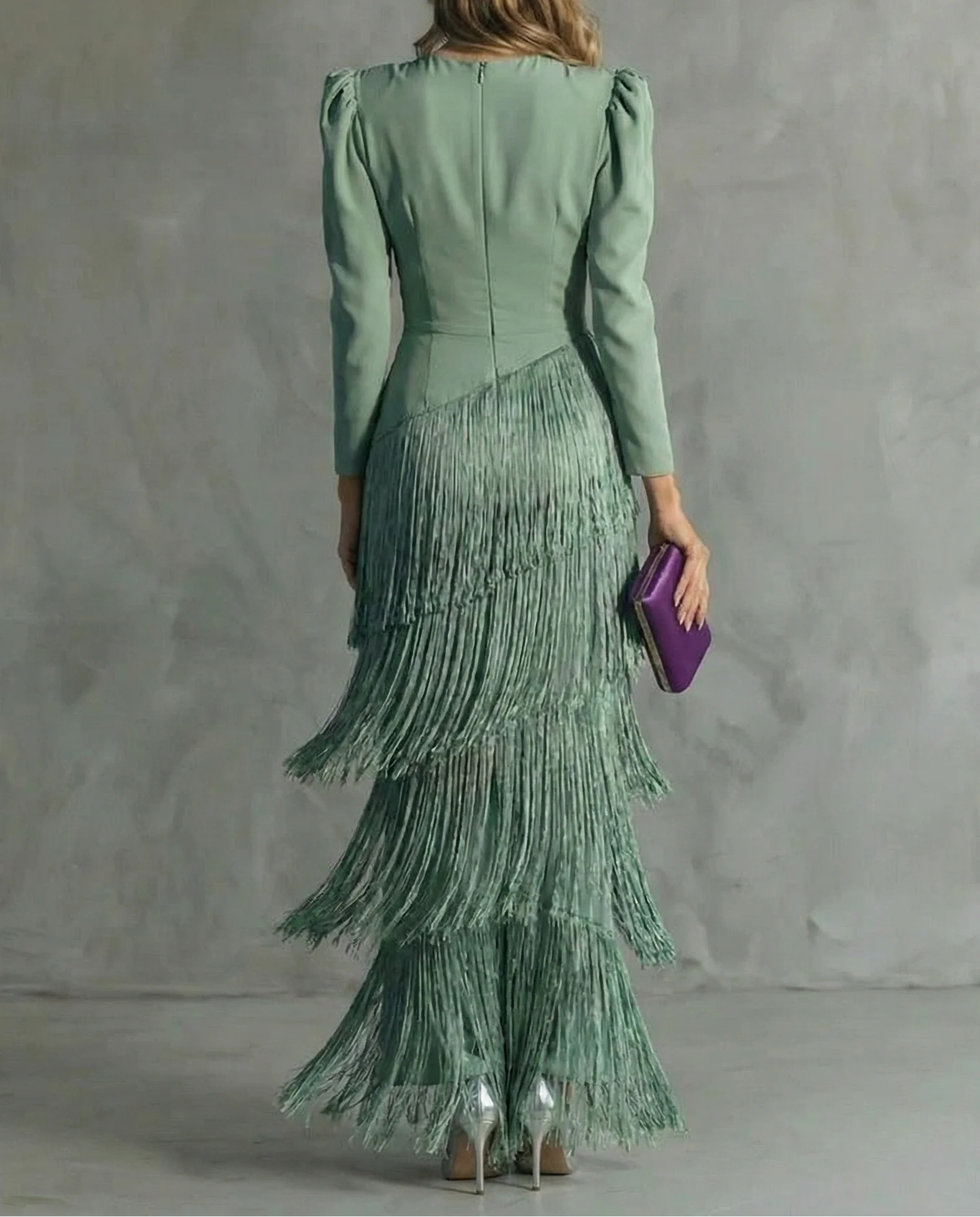 Ciara™ – Elegantes Kleid mit Fransenärmeln - Image 4