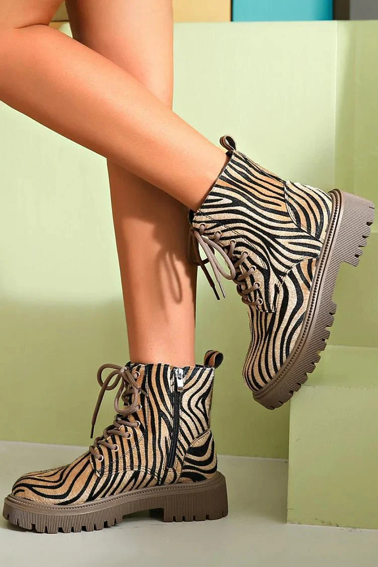 Claudia™ - Zebramuster Schnürschuhe - Image 3