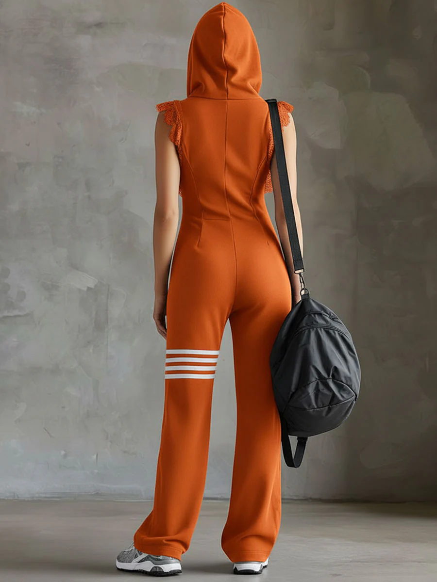 Daniela™ - Sportlicher Retro-Jumpsuit mit Kapuze und Streifen - Image 10