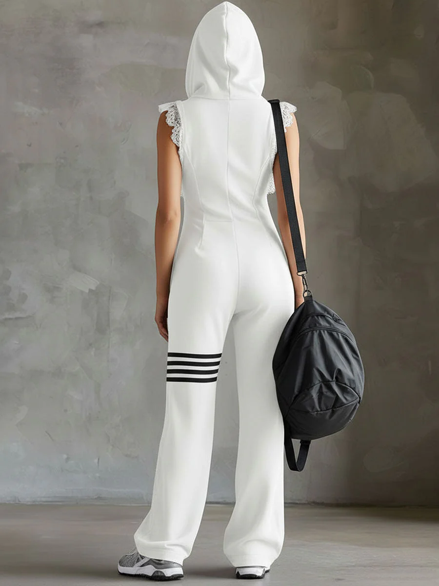 Daniela™ - Sportlicher Retro-Jumpsuit mit Kapuze und Streifen - Image 12