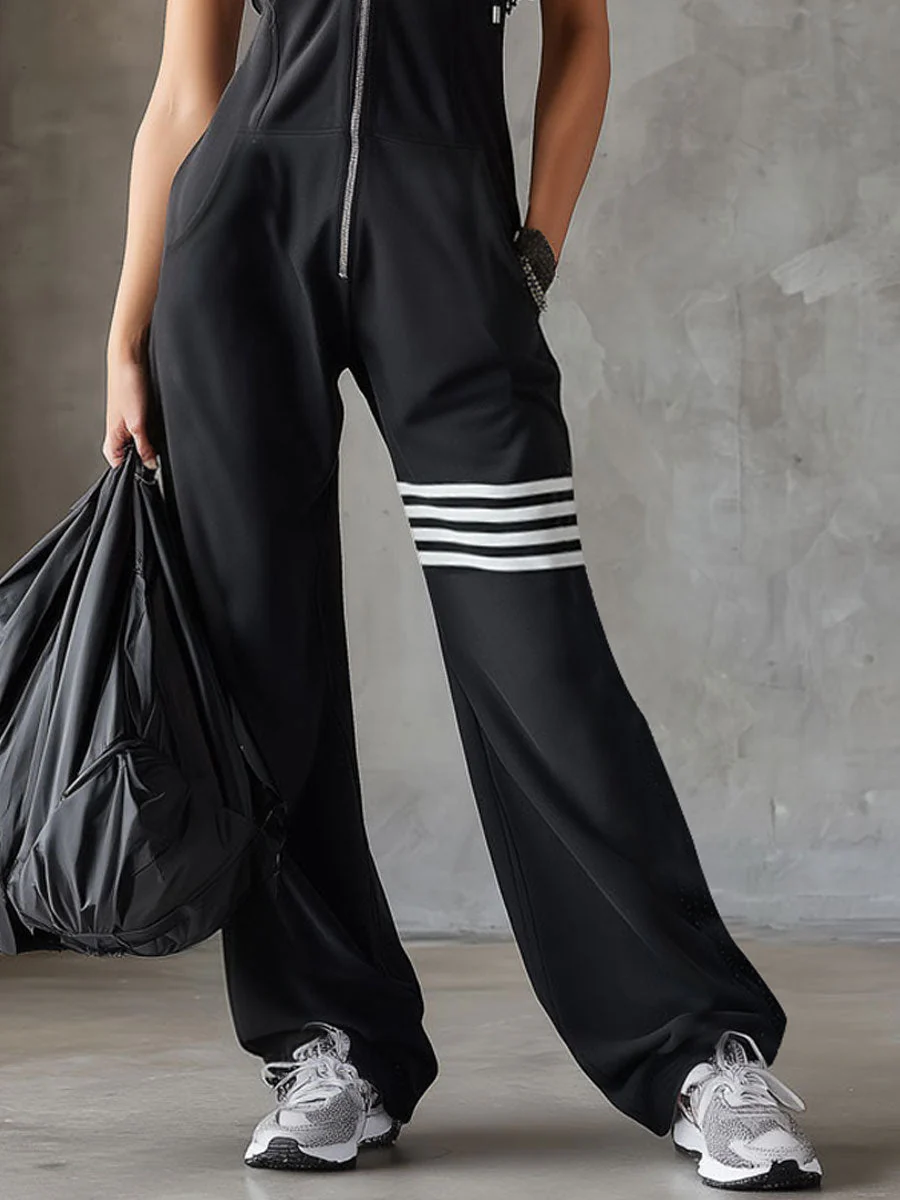Daniela™ - Sportlicher Retro-Jumpsuit mit Kapuze und Streifen - Image 14