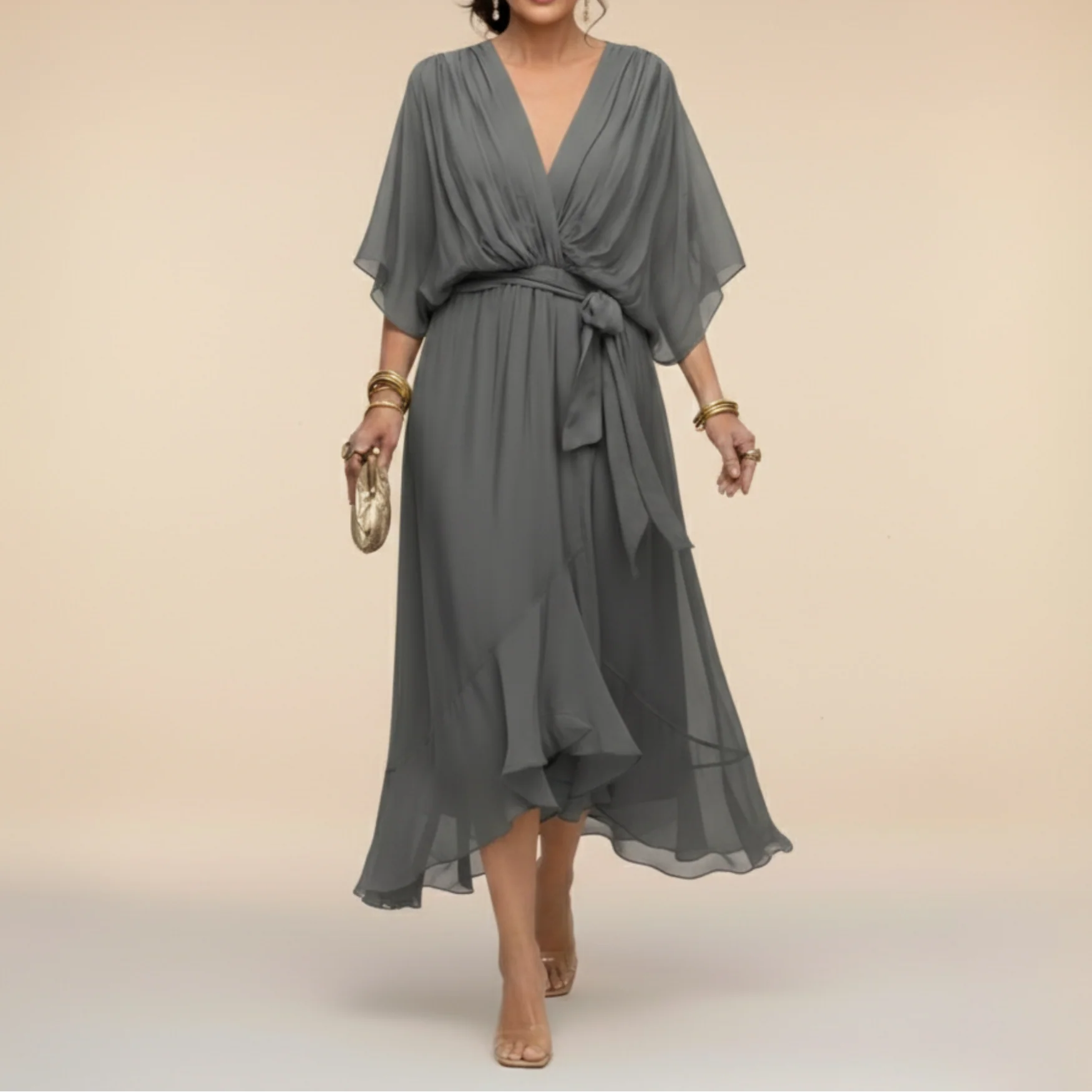 Deria™ - Chiffonkleid mit V-Ausschnitt - Image 6