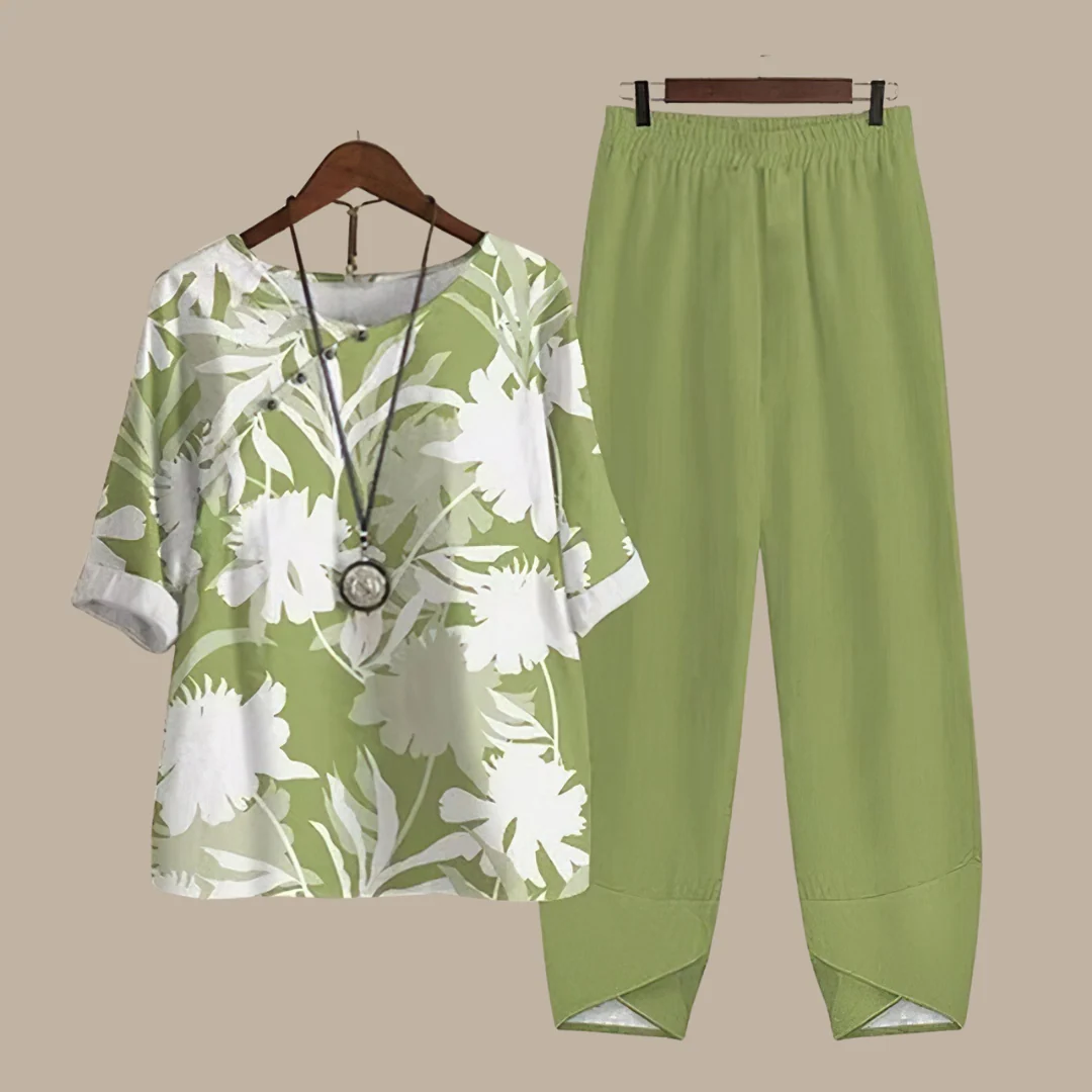 Evania™ – Elegantes und luftiges Set mit Bluse und Hose