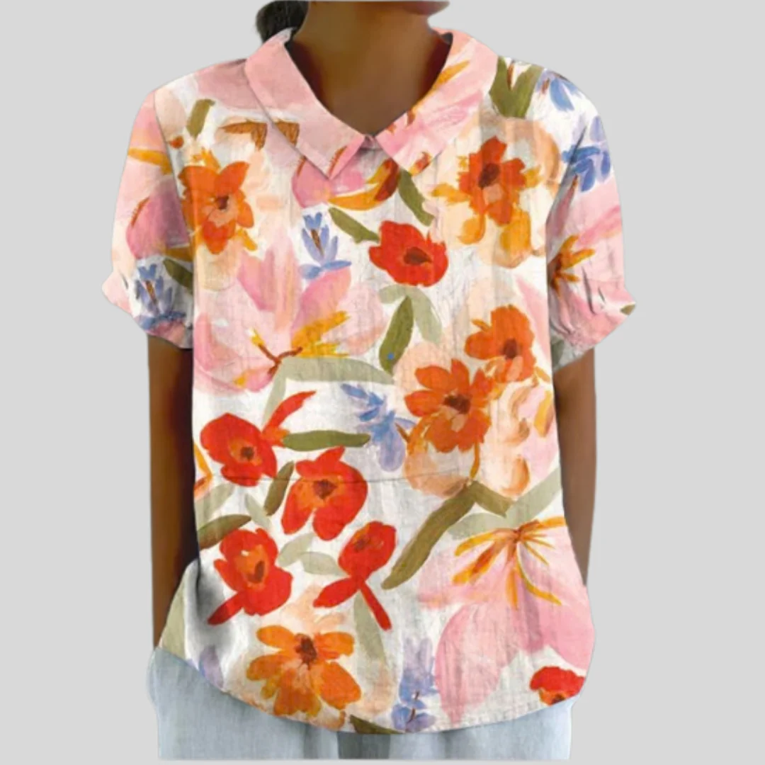 Évelyne - Ausdrückliche Blumenbluse