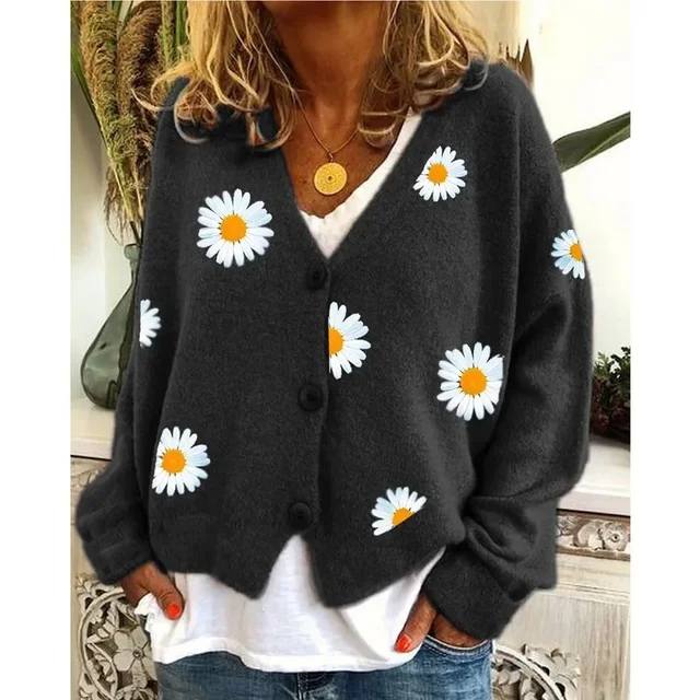 Fiorine™ - Bestickte, Stilvolle Strickjacke mit Peter-Pan-Kragen - Image 2