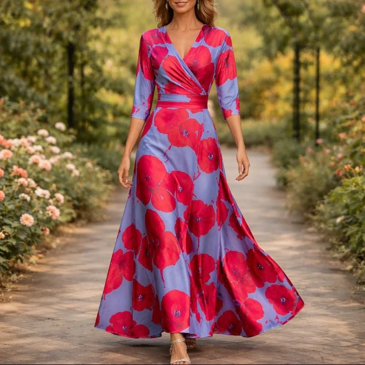 Fleur™ - Elegante Blumenkleid mit V-Ausschnitt - Image 4