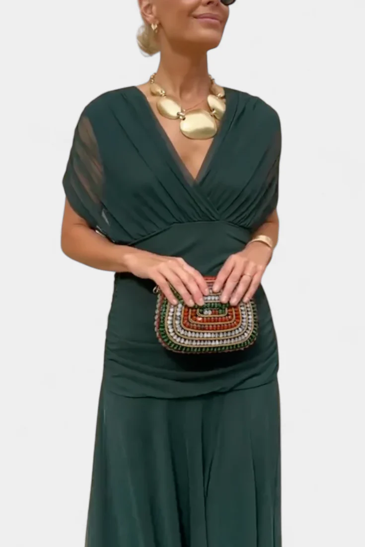 Florendra™ - Langes Blumenkleid mit V-Ausschnitt - Image 14