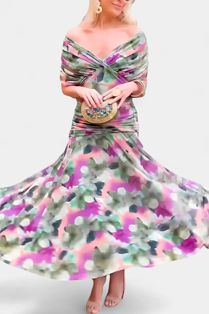 Florendra™ - Langes Blumenkleid mit V-Ausschnitt - Image 17