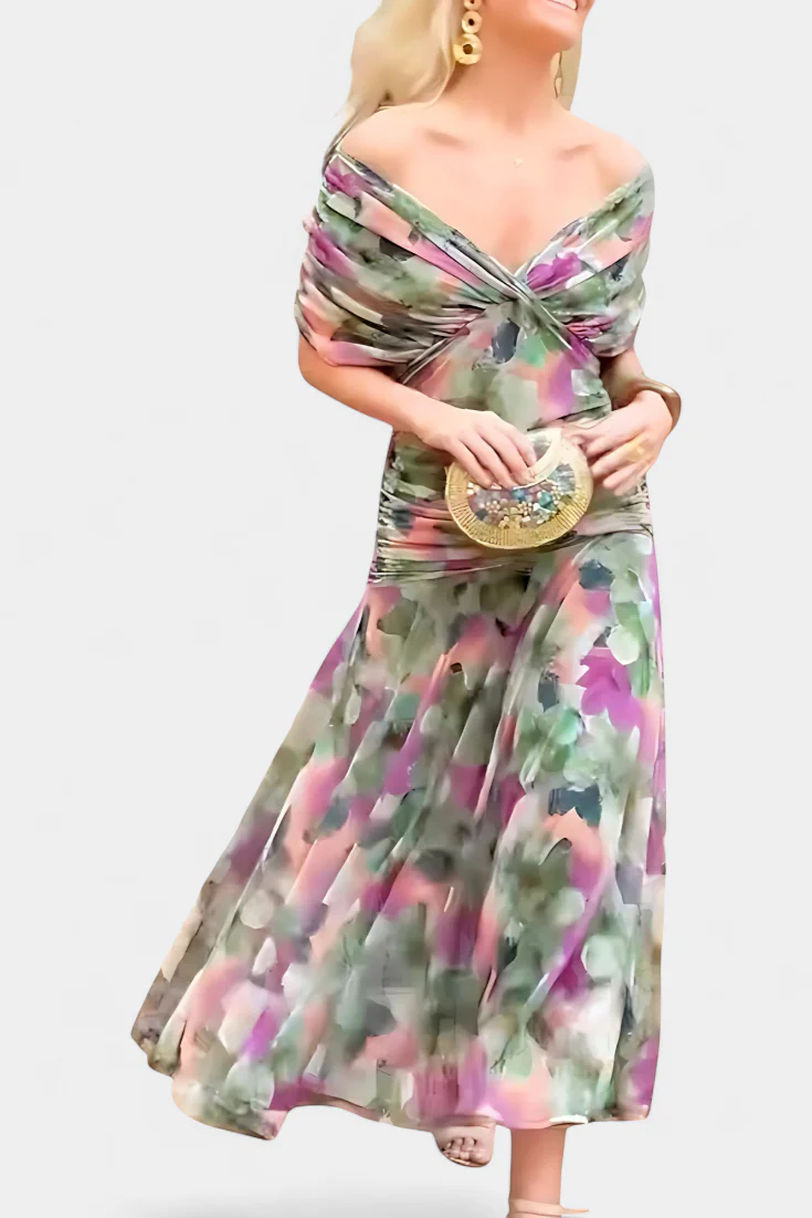 Florendra™ - Langes Blumenkleid mit V-Ausschnitt - Image 19