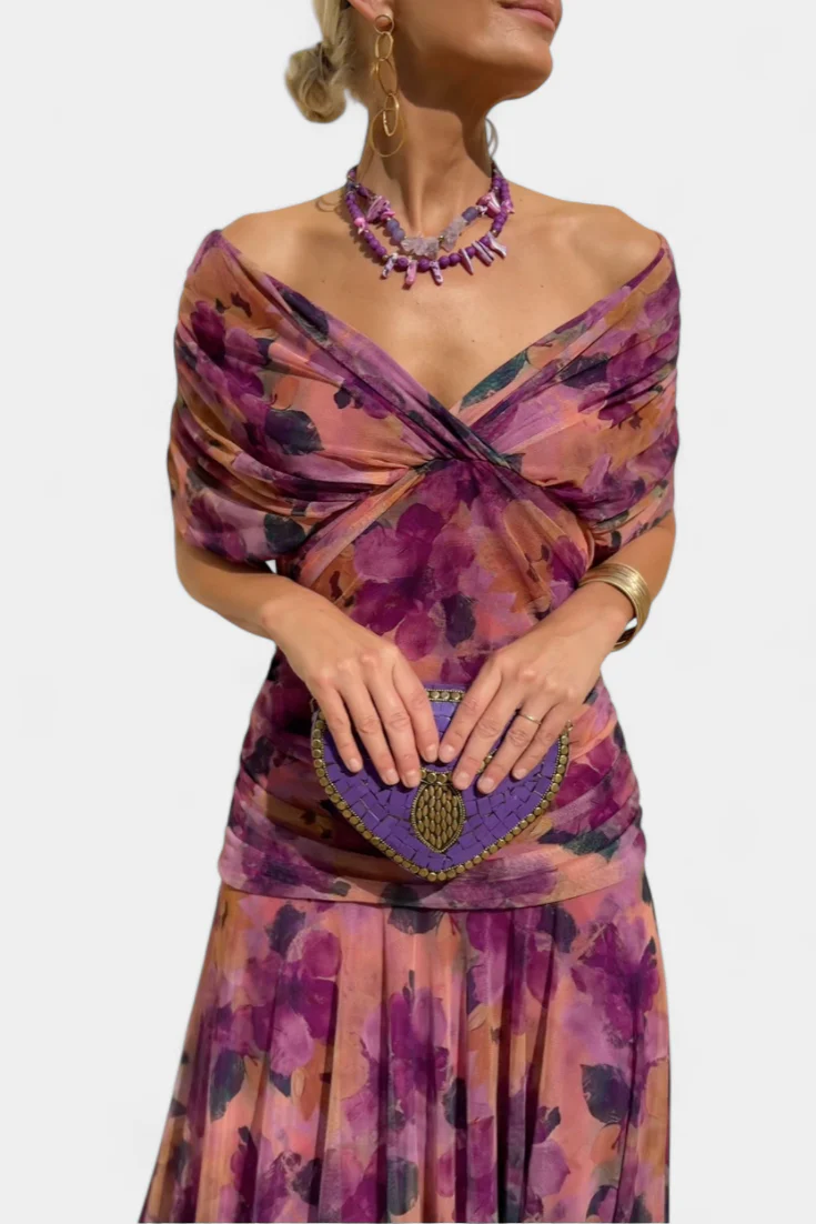 Florendra™ - Langes Blumenkleid mit V-Ausschnitt - Image 6