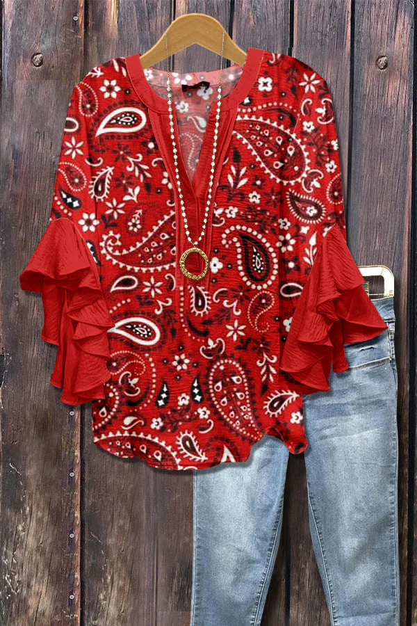 Florina™ - Bluse mit Blumenmuster, Volantärmeln und femininem Schnitt - Image 10