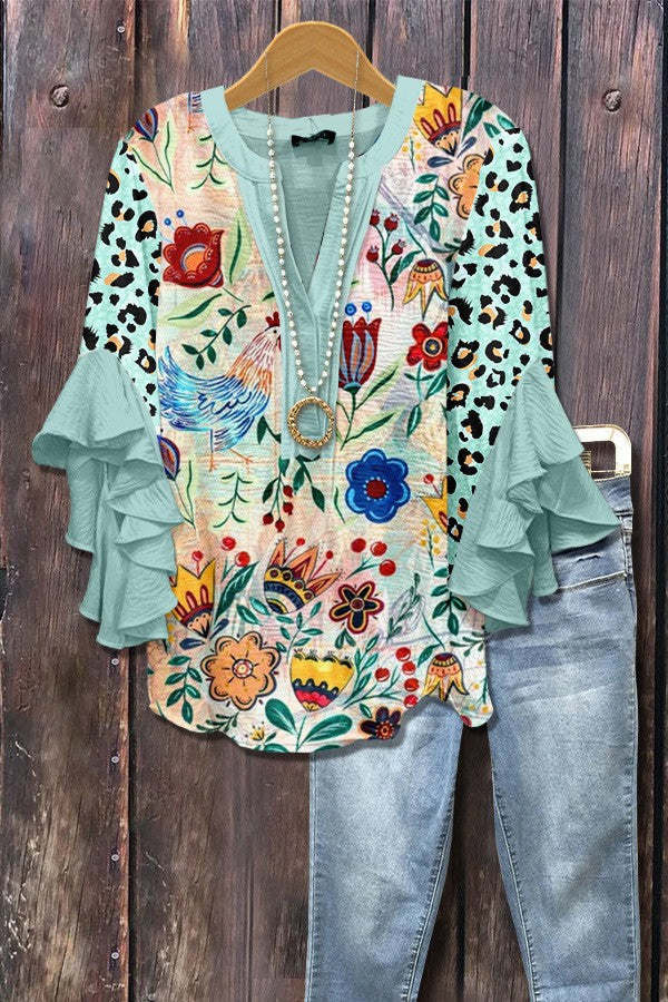 Florina™ - Bluse mit Blumenmuster, Volantärmeln und femininem Schnitt - Image 5