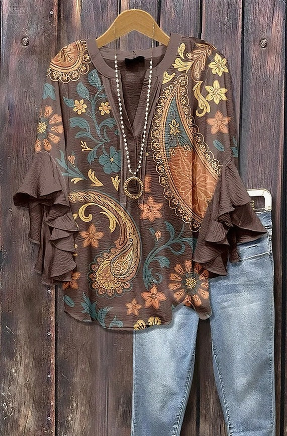 Florina™ - Bluse mit Blumenmuster, Volantärmeln und femininem Schnitt - Image 9