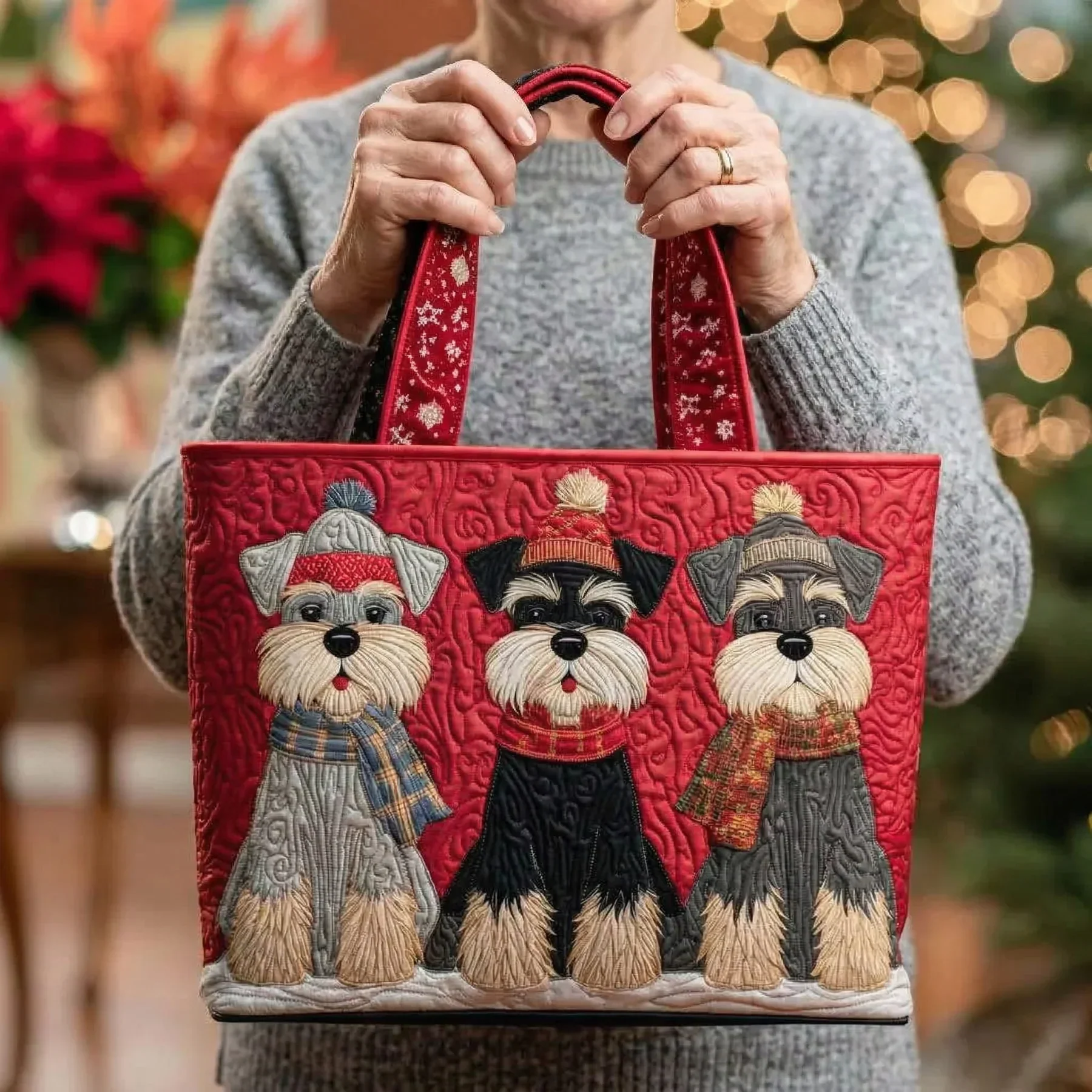 Handgefertigte Tasche - Trio von Schnauzern - Image 2