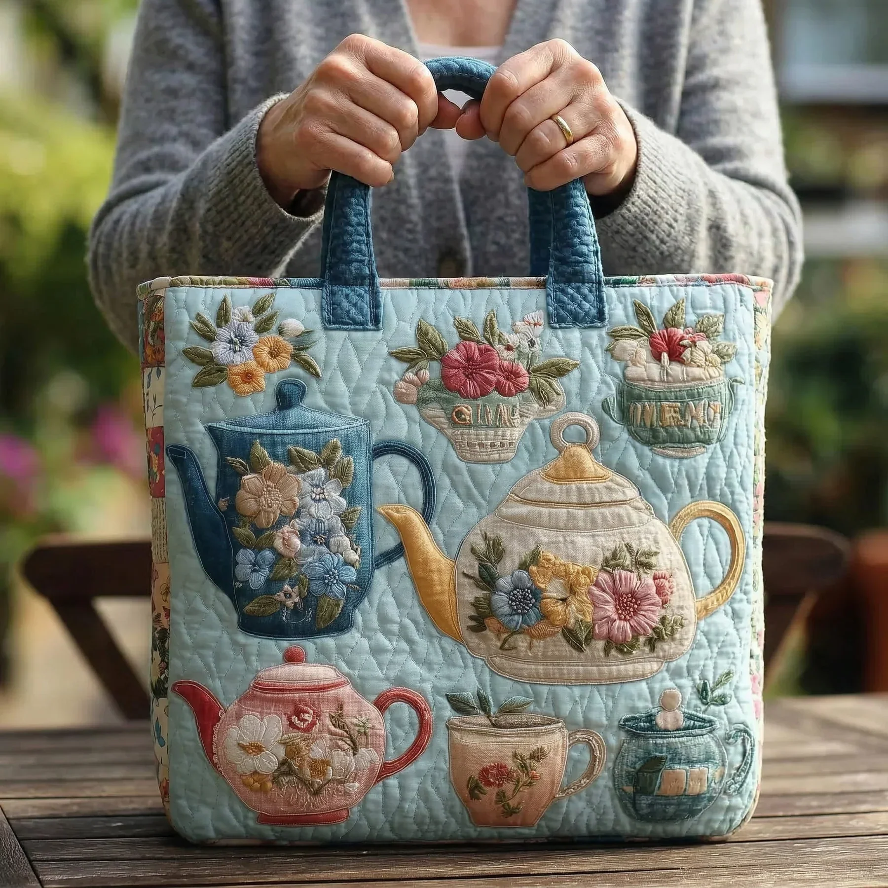 Handgefertigte Tasche - Blumenmuster - Image 2