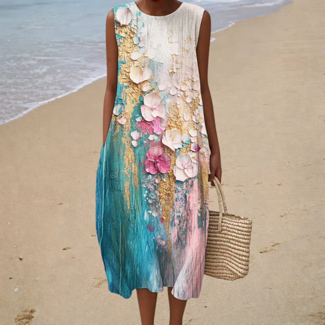 Gradient – Sommerliches Bequemes ärmelloses Kleid