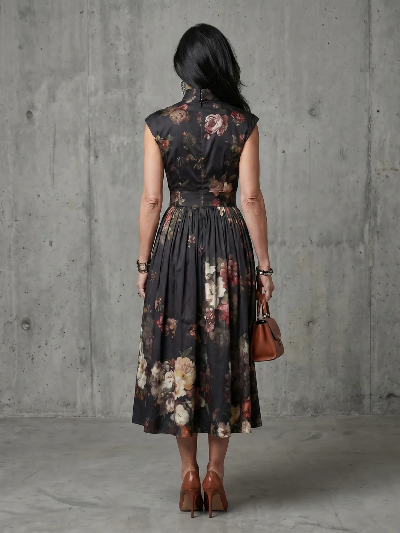Greta - Midikleid mit Stehkragen und Tropfenausschnitt - Image 4