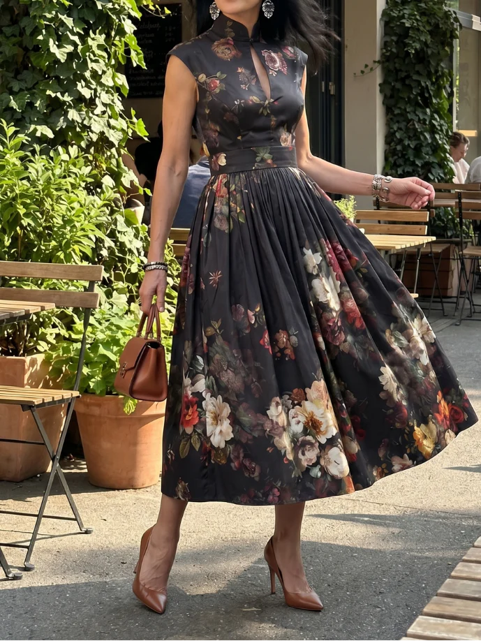 Greta - Midikleid mit Stehkragen und Tropfenausschnitt - Image 5