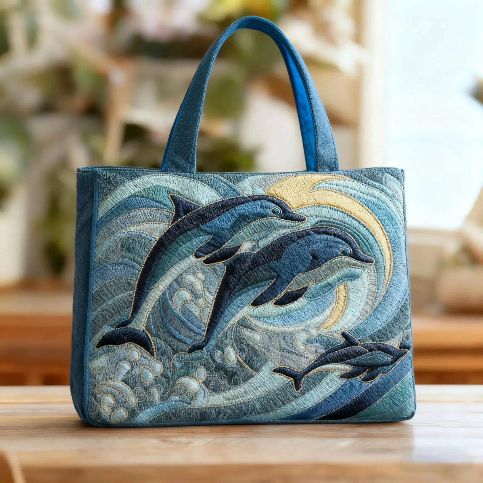 Handgefertigte Tasche - Delfin des Ozeans