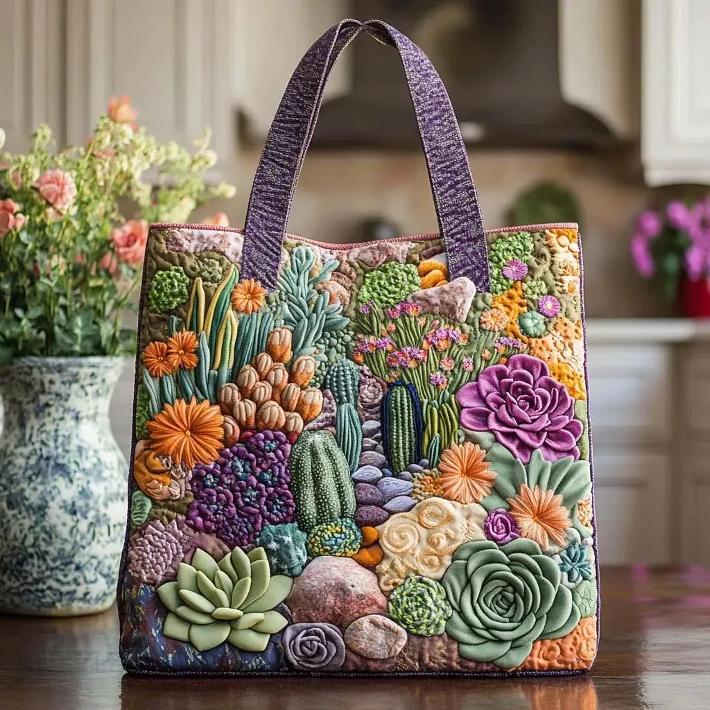 Handgefertigte Tasche – Garten der Sukkulenten