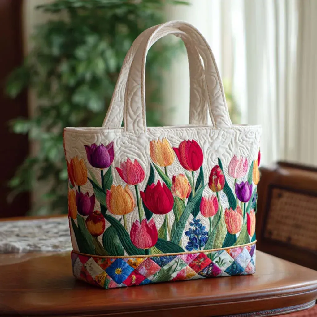 Handgefertigte Tasche - Garten der Tulpen