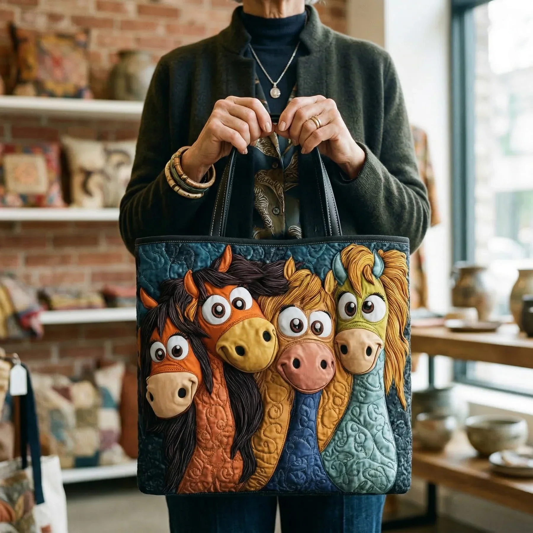Handgefertigte Tasche - Verspielte Ponys - Image 2