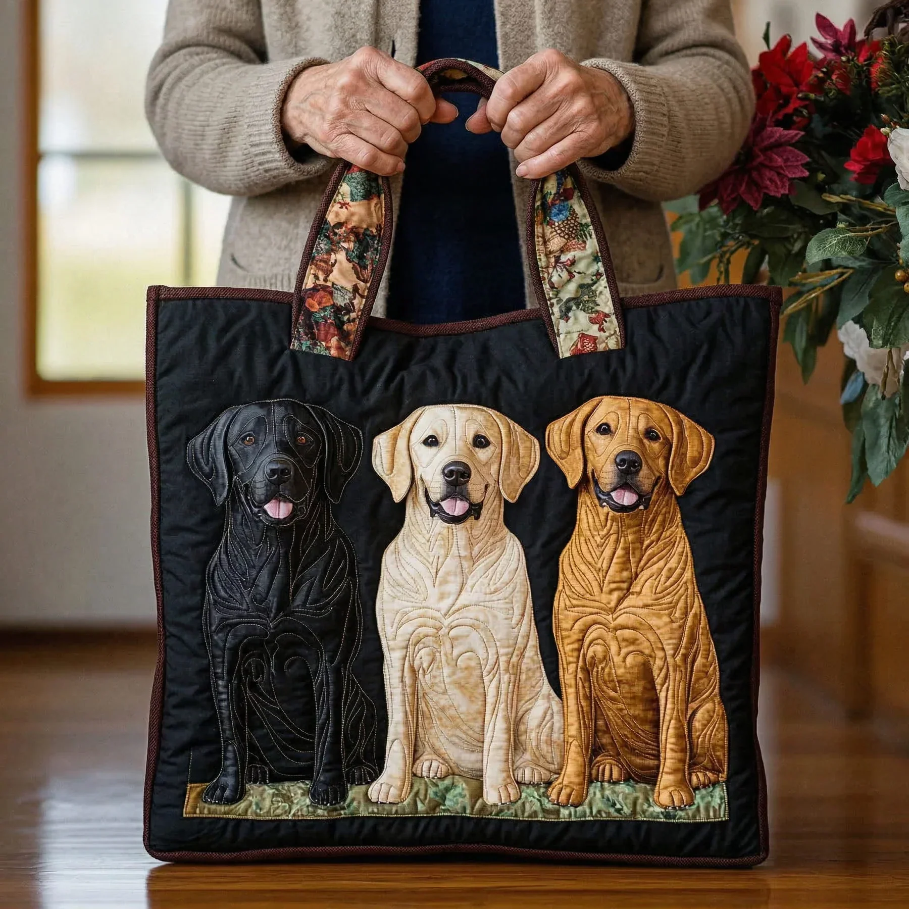 Handgefertigte Tasche - Drei Labradors - Image 2