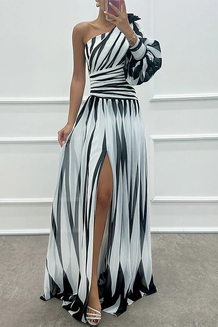 Hazel™ - Elegantes Maxikleid mit Streifen und einem Schulterdesign - Image 2