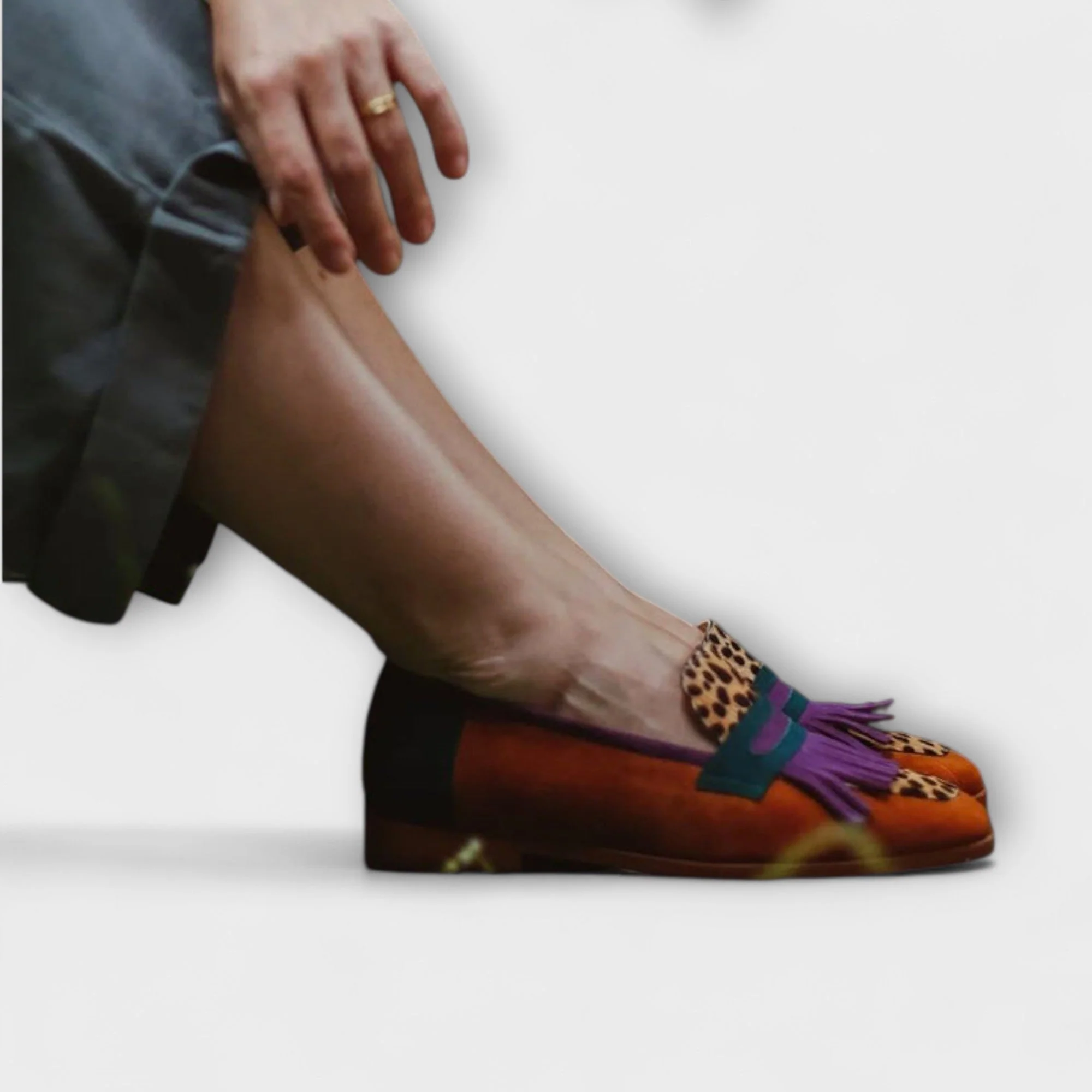 Iora™ - Brauner Mokassin mit Leopardenmuster - Image 2