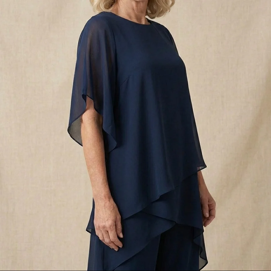 Kizia™ - Drapiertes Oberteil mit Palazzo-Hose - Image 3