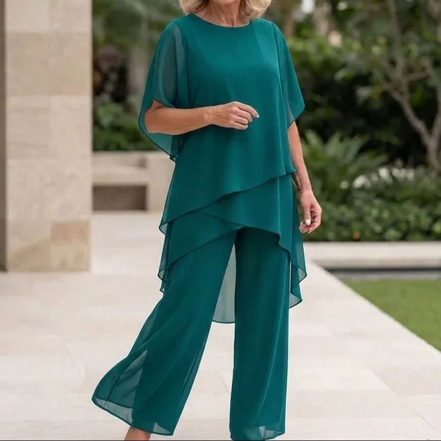 Kizia™ - Drapiertes Oberteil mit Palazzo-Hose - Image 9