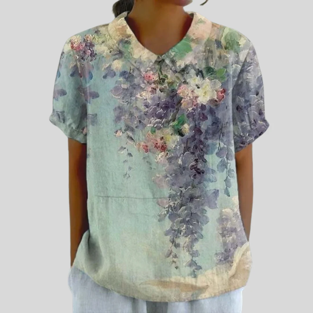 Künstlerische Blumenbluse