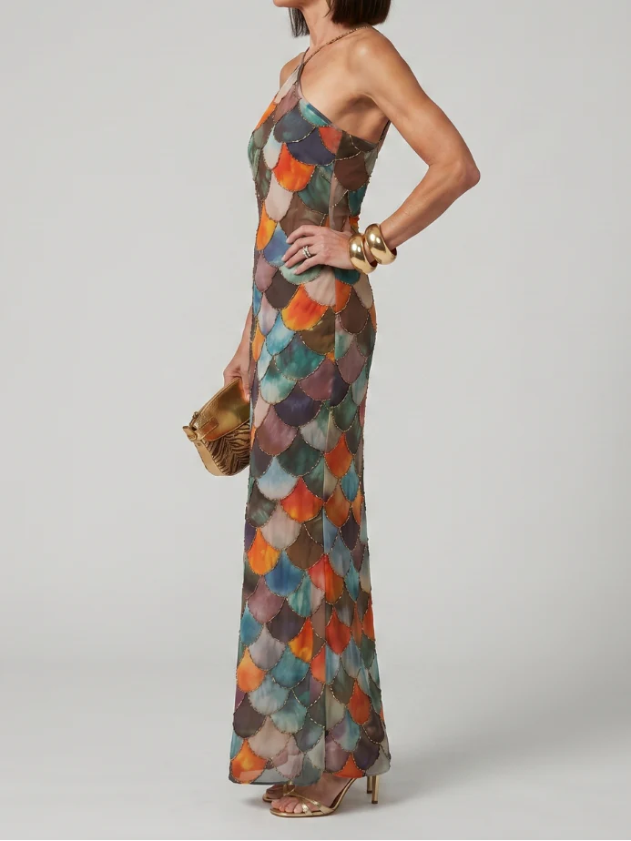 Larkin - Maxikleid mit mehrfarbigem Schuppenmuster - Image 2