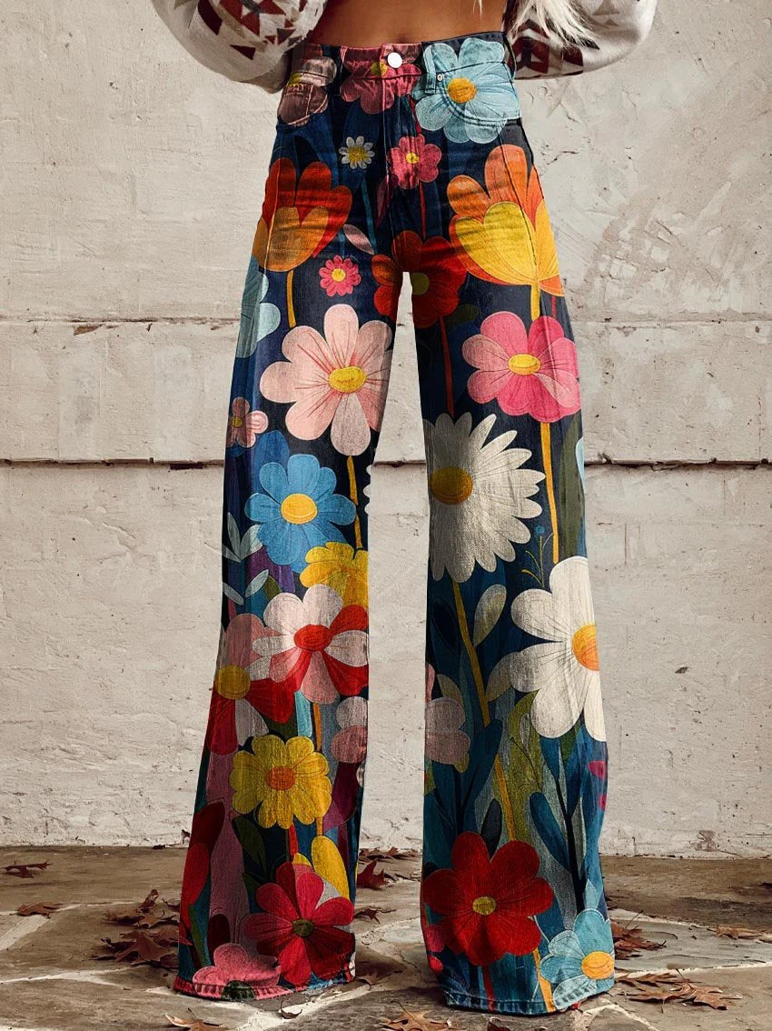Léna™ - Weite Hose mit Blumenmuster - Image 3