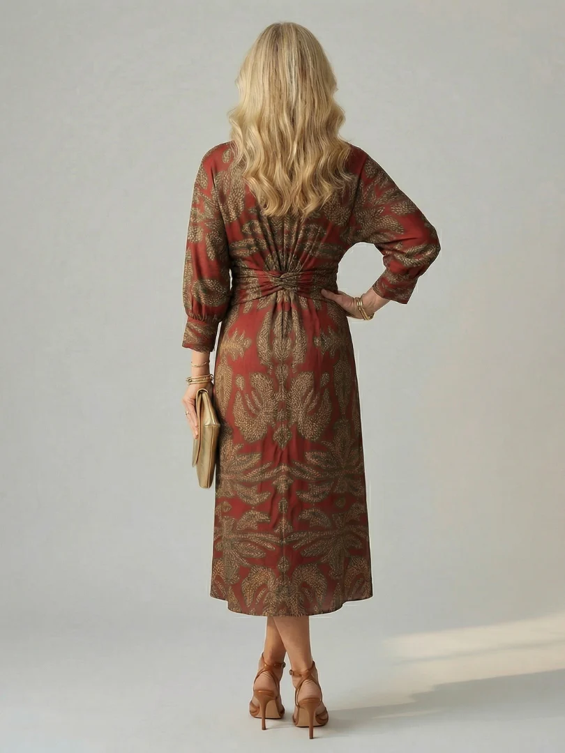 Lune - Midi-Wickelkleid Natur - Image 12