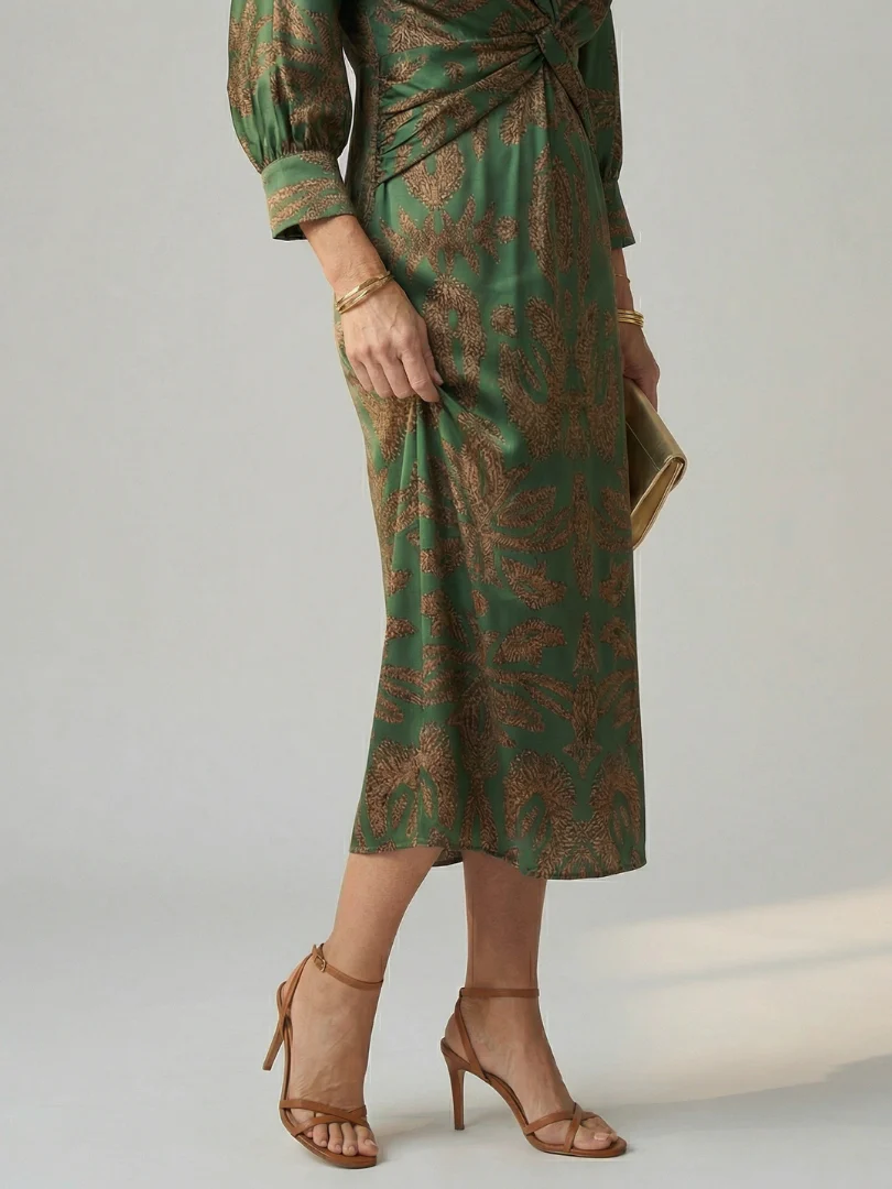 Lune - Midi-Wickelkleid Natur - Image 3