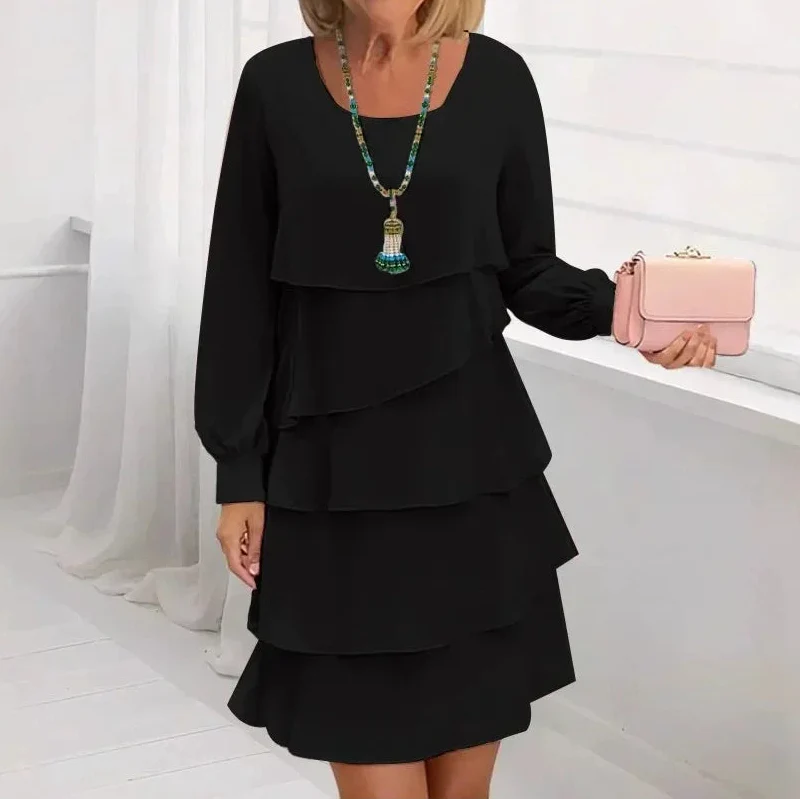 Margaret™ - Elegantes Komfort-Rüschendress mit langen Ärmeln - Image 3