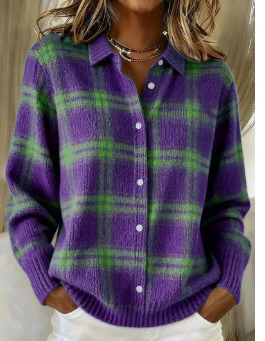 Maria™ – Weiche Bluse mit Karomuster, weichem Hoodie-Material