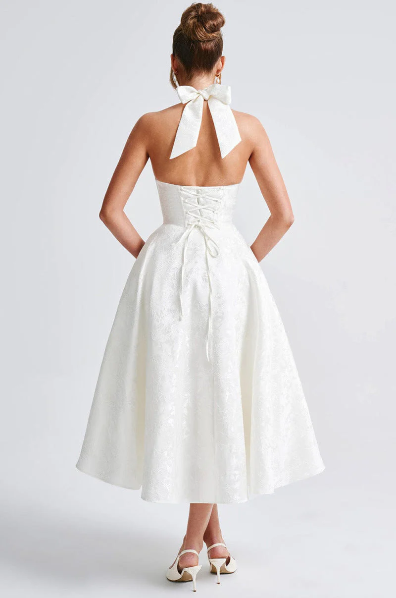 Maya™ - Elegantes Midi-Kleid in Zitronengelb - Image 4