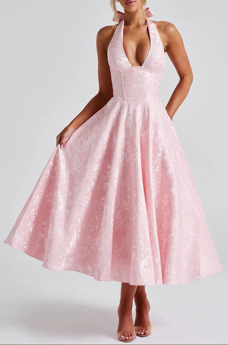 Maya™ - Elegantes Midi-Kleid in Zitronengelb - Image 5