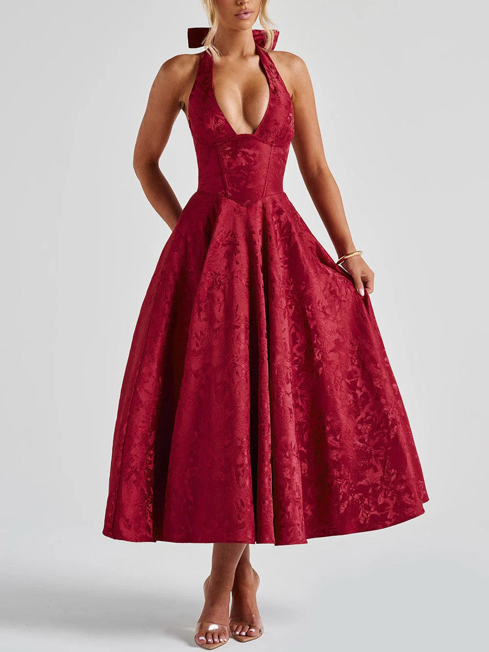 Maya™ - Elegantes Midi-Kleid in Zitronengelb - Image 7